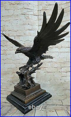 Magnificent American Bald Eagle Bronze Sculpture Milo Hand Made Statue