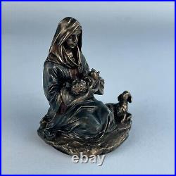Maria with a Baby Statue Figure Polystone Bronze Home Decor Made in Italy