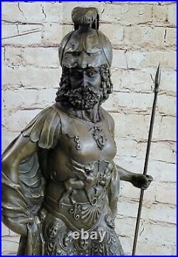 Massive Hand Made Greek/Roman Soldier Genuine Bronze Sculpture Statue