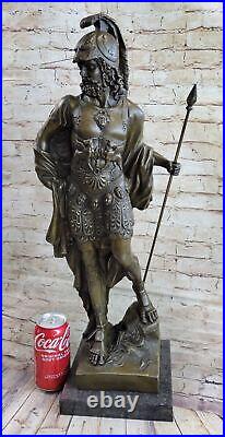 Massive Hand Made Greek/Roman Soldier Genuine Bronze Sculpture Statue Artwork