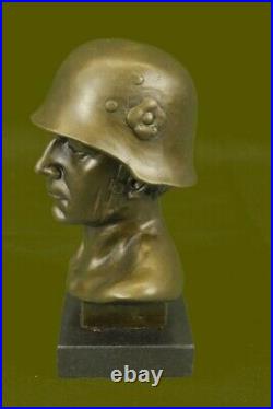 Military Calvary Scout Soldier Army Art Collector Bronze Marble Statue Hand Made