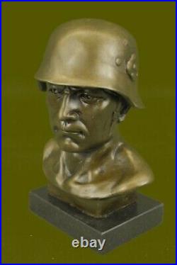 Military Calvary Scout Soldier Army Art Collector Bronze Marble Statue Hand Made