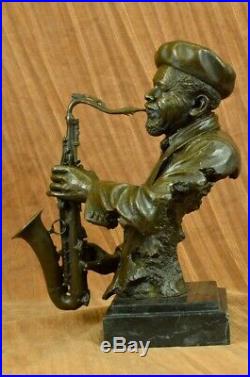 Musician Saxophone Player Male Hand Made Art Bronze Sculpture Statue Figure GIFT