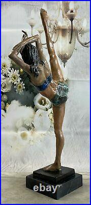 NEW $899 GYMNAST Sports Athlete Girl Bronze statue Athletic sculpture legs back