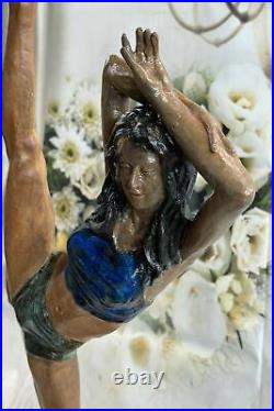 NEW $899 GYMNAST Sports Athlete Girl Bronze statue Athletic sculpture legs back