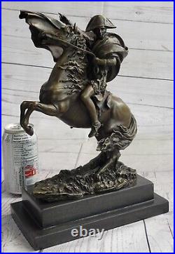 Napoleon Bonaparte Crossing The Alps Pure Bronze Statue Hand Made Artwork