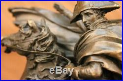 Napoleon Bonaparte Crossing The Alps Pure Bronze Statue Hand Made Sculpture Sale