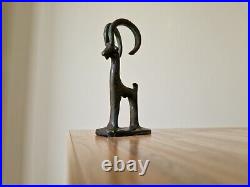 Ntique Bronze Statuette Goat Ram Art Sculpture Hand Made