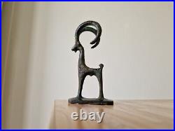 Ntique Bronze Statuette Goat Ram Art Sculpture Hand Made