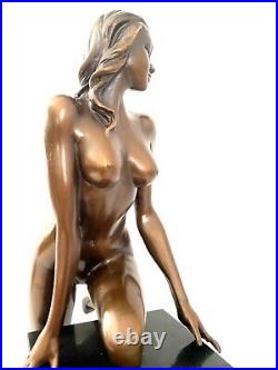 Nude Erotic Stylish Bronze Nude Signed Raymondo on Marble Base