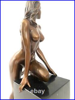 Nude Erotic Stylish Bronze Nude Signed Raymondo on Marble Base