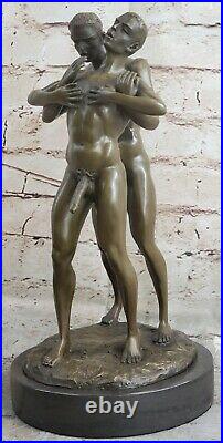 Nude Male Couple Bronze Statue Gay Interest Art Sculpture Hand Made Figurine Art