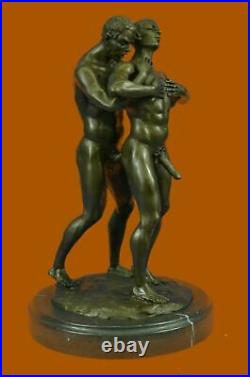 Nude Male Couple Bronze Statue Gay Interest Art Sculpture Hand Made Figurine Lrg