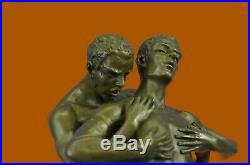 Nude Male Couple Bronze Statue Gay Interest Art Sculpture Hand Made Figurine Lrg