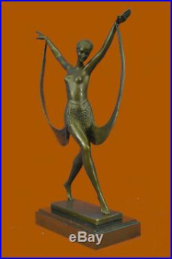 Nude Woman Dancer Danching Trophy Hand Made Bronze Sculpture Statue Decor Sale
