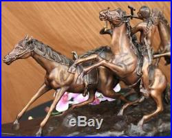 Old Dragoons Lost Wax Bronze Statue by F. Remington Extra Large Size Hand Made