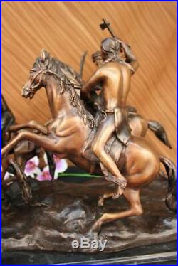 Old Dragoons Lost Wax Bronze Statue by F. Remington Extra Large Size Hand Made