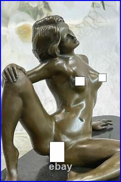 Original 100% Real Bronze Sculpture Nude Woman Statue Figure Hand Made Artwork