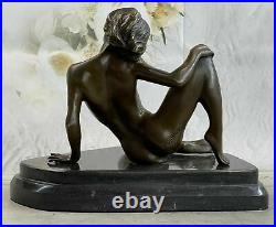 Original 100% Real Bronze Sculpture Nude Woman Statue Figure Hand Made Artwork