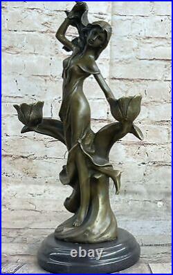 Original Kassin Maiden Bronze Candle Holder Bronze Statue Hand Made Artwork Sale