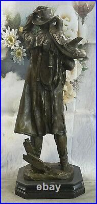 Outlaw Cowboy with Gun Hand Made Hot Cast Bronze Sculpture Statue Western Deco Art