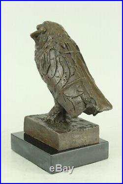 Pablo Picasso Famous Owl Bronze Sculpture Hand Made Marble Base Statue DEAL