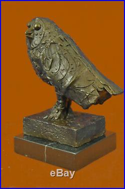 Pablo Picasso Famous Owl Bronze Sculpture Hand Made Marble Base Statue Figure