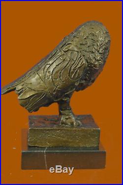Pablo Picasso Famous Owl Bronze Sculpture Hand Made Marble Base Statue Figurine