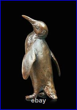 Penguin Solid Bronze Foundry Cast Sculpture by Michael Simpson 698