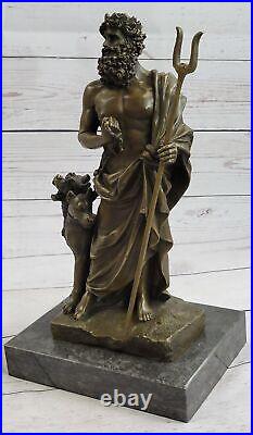 Pluto & Cerberus 3 Headed Dog Hand Made Bronze Sculpture Greek Mythology Figure