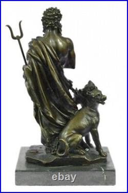 Pluto & Cerberus 3 Headed Dog Hand Made Bronze Sculpture Greek Mythology Statue