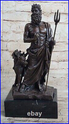 Pluto Cerberus 3 Headed Dog Hand Made Bronze Sculpture Greek Mythology Statue Pluto Cerberus 3 Headed Dog Hand Made Bronze Sculpture Greek Mythology Statue