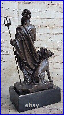 Pluto Cerberus 3 Headed Dog Hand Made Bronze Sculpture Greek Mythology Statue Pluto Cerberus 3 Headed Dog Hand Made Bronze Sculpture Greek Mythology Statue
