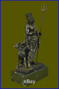 Pluto Cerberus 3 Headed Dog Hand Made Bronze Sculpture Greek Mythology Statue