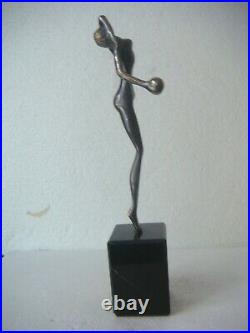RRR RARE Vintage Hand Made Bronze Nude Statue Sculpture Abstract Art