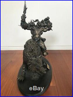 Rare Warcraft Orc Wolf Rider Bronze Statue made by Weta for Blizzard Employees
