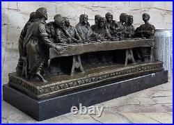 Rare large hand made 100% Real bronze religious last supper from church Decor