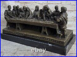 Rare large hand made 100% Real bronze religious last supper from church Decor