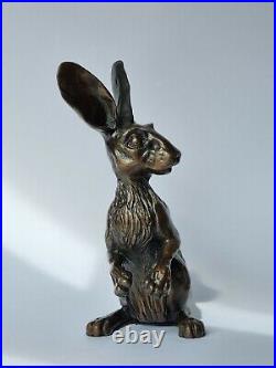 Real Bronze Hare Sculpture, Made in England by Independent Artist