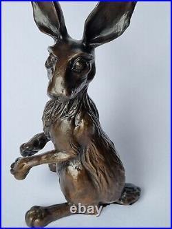 Real Bronze Hare Sculpture, Made in England by Independent Artist