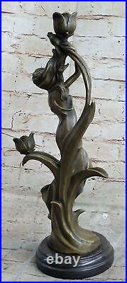 Real Kassin Maiden Bronze Candle Holder Bronze Statue Hand Made Artwork Art