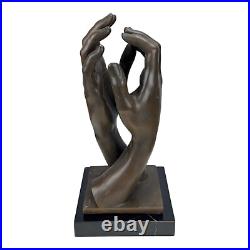 Rodin Cathedral Hands Sculpture Real Bronze on Marble Base 31cm Rodin Cathedral Hands Sculpture Real Bronze on Marble Base 31cm