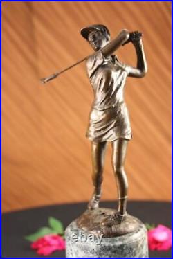 SIGNATURE MILO STATUARY Bronze Statue Of Girl Golfer NEW Hand Made Sculpture