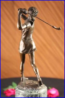 SIGNATURE MILO STATUARY Bronze Statue Of Girl Golfer NEW Hand Made Sculpture