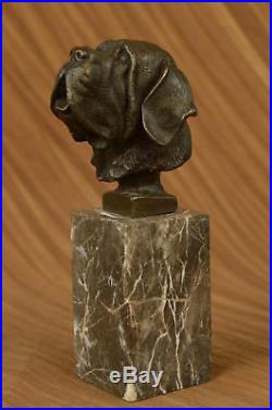 Saint-Bernard, bronze sculpture statuette sur le marbre Statue Decor Hand Made