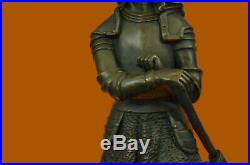 Saint Joan Fremiet Lady Hand Made Art Marble Bronze Sculpture Statue Figure Deal