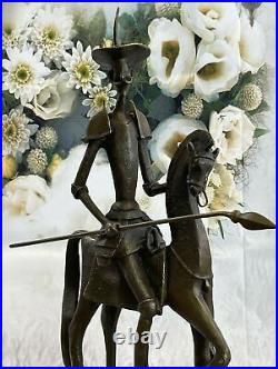 Salvador Dali L/e Don Quixote Bronze Sculpture Hand Made Desk Top Figurine