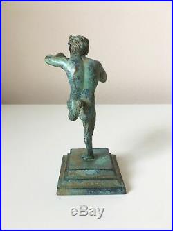Satyr Figurine Statue in Bronze (Green) Made in Europe (4.3in/11cm)