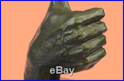 Sculpture Statue Hand Made Ok Sign Male Hand Made Lost Wax Method Deal Bronze