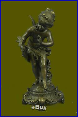 Sculpture children figurine bronze Hand Made fairy tale ornament garden Statue